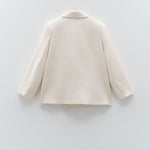 Giacca oversize doppiopetto ESS250054 CREMA ELEH 