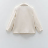 Giacca oversize doppiopetto ESS250054 CREMA ELEH 