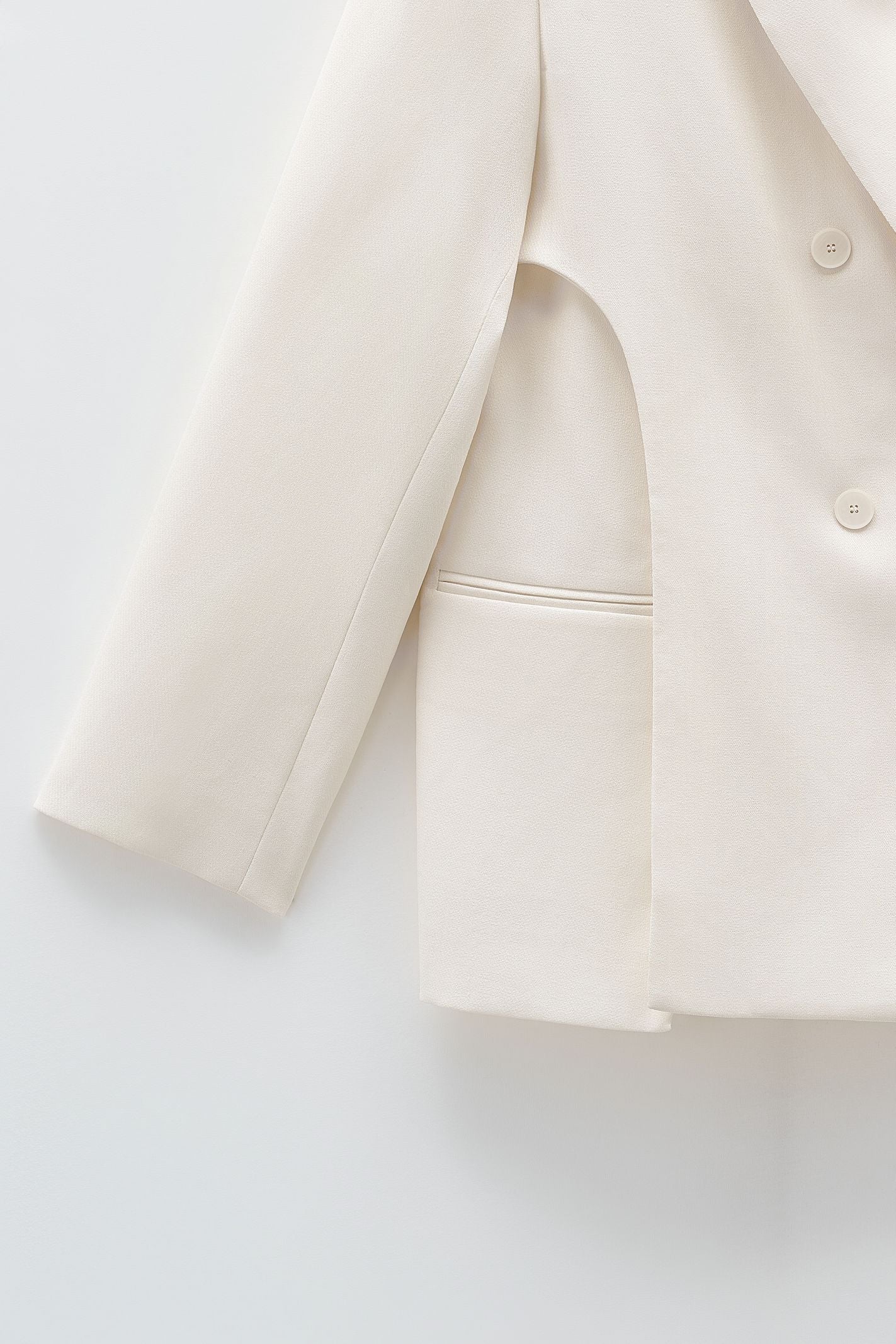 Giacca oversize doppiopetto ESS250054 CREMA ELEH 