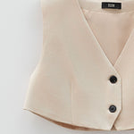 Gilet cropped ESS250062 BEIGE ELEH 