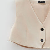 Gilet cropped ESS250062 BEIGE ELEH 