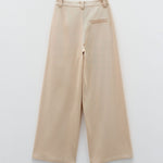 Pantalone palazzo con le pence ESS250063 BEIGE ELEH 
