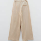 Pantalone palazzo con le pence ESS250063 BEIGE ELEH 