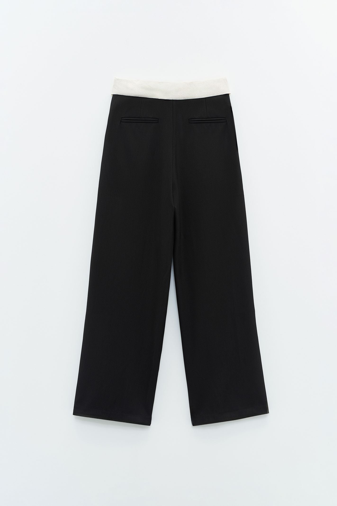 Pantalone palazzo con pieghe ESS250080 NERO ELEH 
