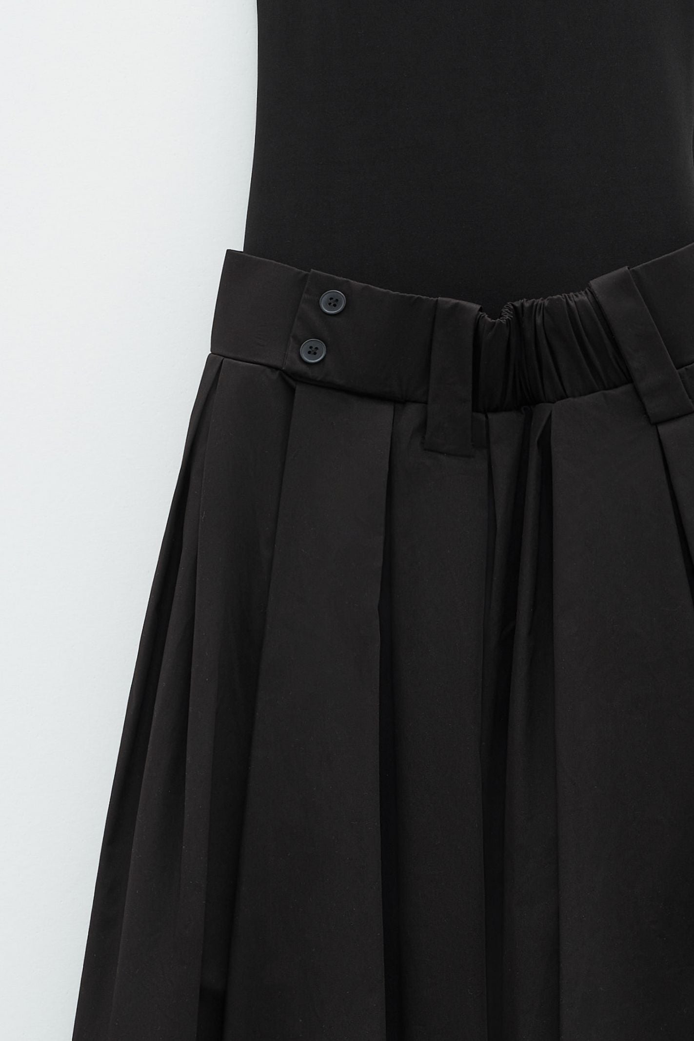 Abito lungo con gonna taffetà ESS250088 NERO ELEH 