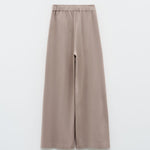 Pantalone palazzo con pieghe ESS250148 MARRONE ELEH 