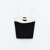 Top cropped bicolore SSEM05012 NERO ELEH 