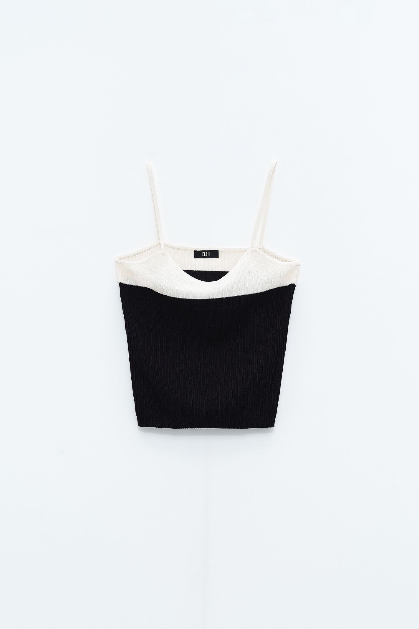 Top cropped bicolore SSEM05012 NERO ELEH 