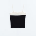 Top cropped bicolore SSEM05012 NERO ELEH 