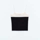 Top cropped bicolore SSEM05012 NERO ELEH 