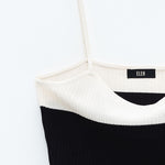 Top cropped bicolore SSEM05012 NERO ELEH 