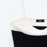 Top cropped bicolore SSEM05012 NERO ELEH 