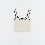 Top cropped con bordatura in contrasto SSEM5001 PANNA ELEH 