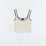 Top cropped con bordatura in contrasto SSEM5001 PANNA ELEH 