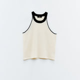 Top cropped con bordatura nera SSEM5005 CREMA ELEH 