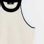 Top cropped con bordatura nera SSEM5005 CREMA ELEH 