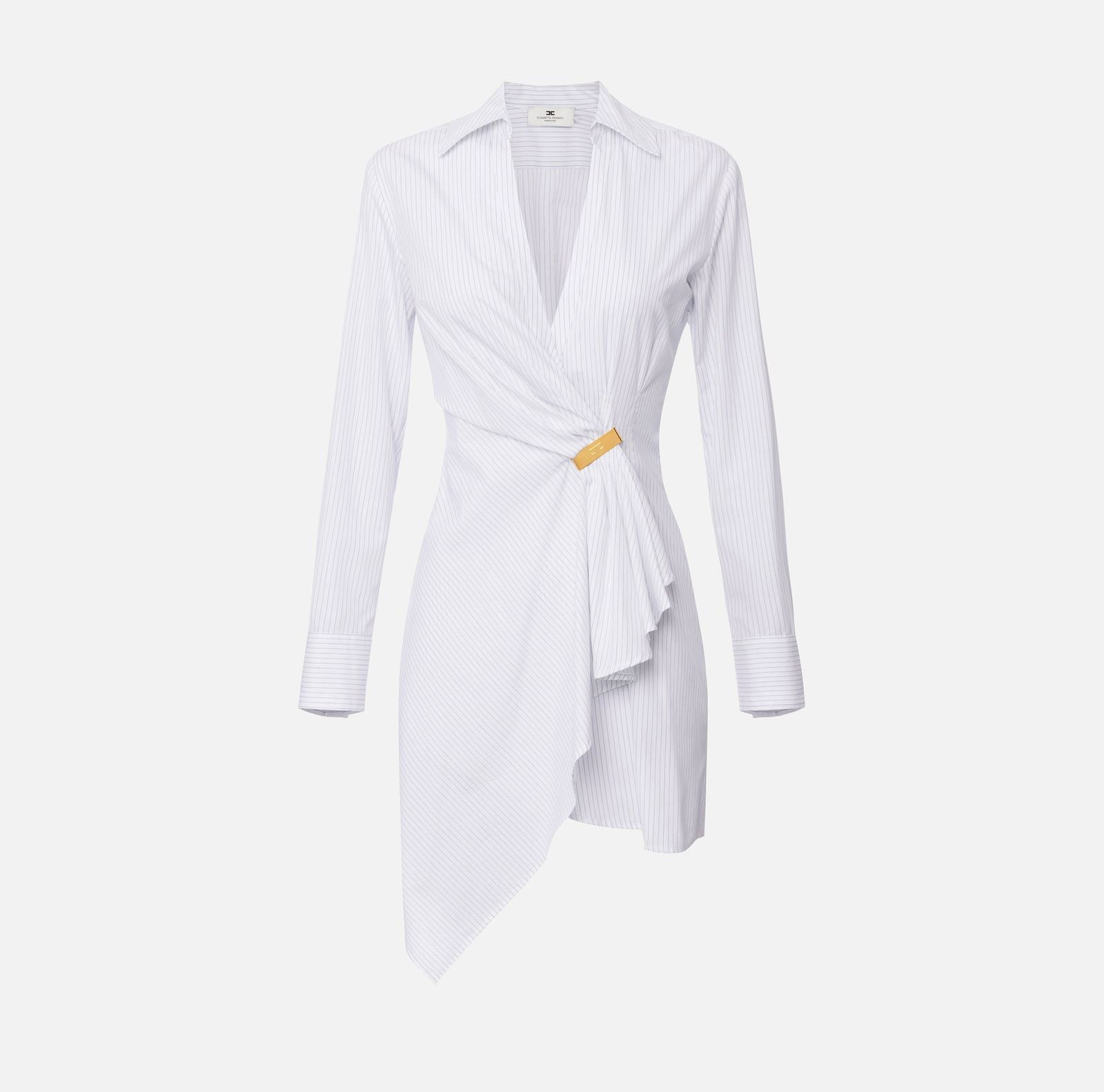 Abito in popeline con dettaglio gioiello - Elisabetta Franchi AB72551E2 DL6 ELISABETTA FRANCHI 