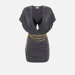 Abito in cupro con bralette - Elisabetta Franchi AB76551E2 DC3 ELISABETTA FRANCHI 