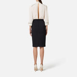 Abito in georgette con piping - Elisabetta Franchi AB77151E2 E84 ELISABETTA FRANCHI 