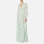 Abito lungo in georgette - Elisabetta Franchi ABRT252E2 124 ELISABETTA FRANCHI 