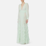 Abito lungo in georgette - Elisabetta Franchi ABRT252E2 124 ELISABETTA FRANCHI 
