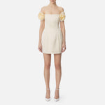 Abito in duchesse con fiori - Elisabetta Franchi ABT5152E2 DC7 ELISABETTA FRANCHI 