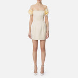 Abito in duchesse con fiori - Elisabetta Franchi ABT5152E2 DC7 ELISABETTA FRANCHI 