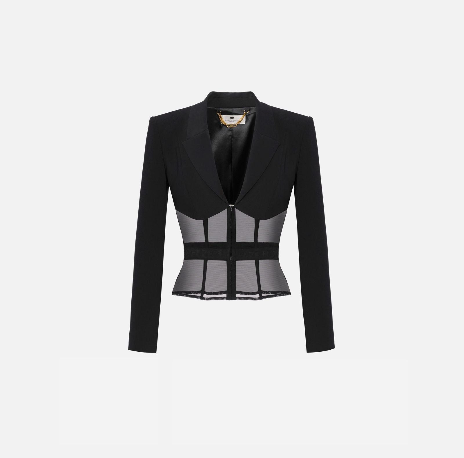 Giacca in crepe e tulle - Elisabetta Franchi GI13151E3 110 ELISABETTA FRANCHI 