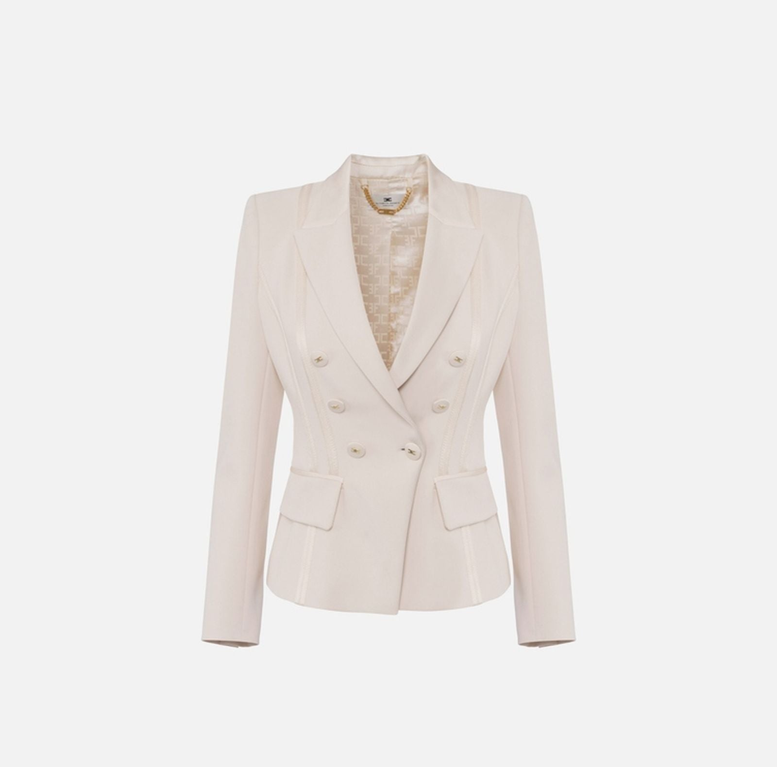 Giacca con dettagli in raso - Elisabetta Franchi GI14251E2 193 ELISABETTA FRANCHI 