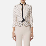 Giacca con foulard amovibile - Elisabetta Franchi GIS5151E2 E84 ELISABETTA FRANCHI 