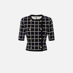 Maglia cardigan in jacquard logo - Elisabetta Franchi MK60B51E2 E84 ELISABETTA FRANCHI 