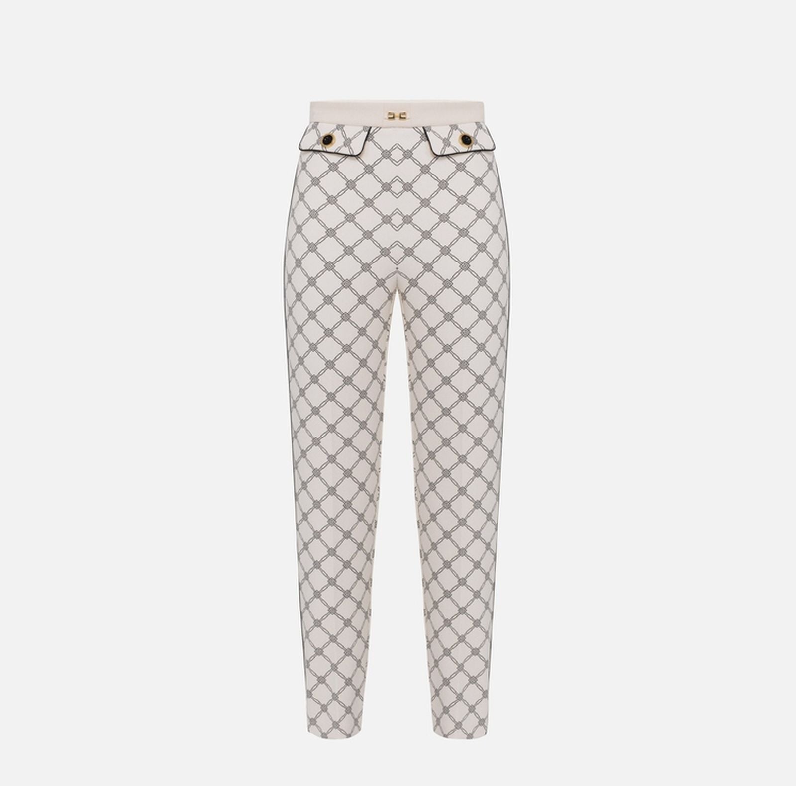 Pantalone con stampa losanghe - Elisabetta Franchi PAS7151E2 E84 ELISABETTA FRANCHI 