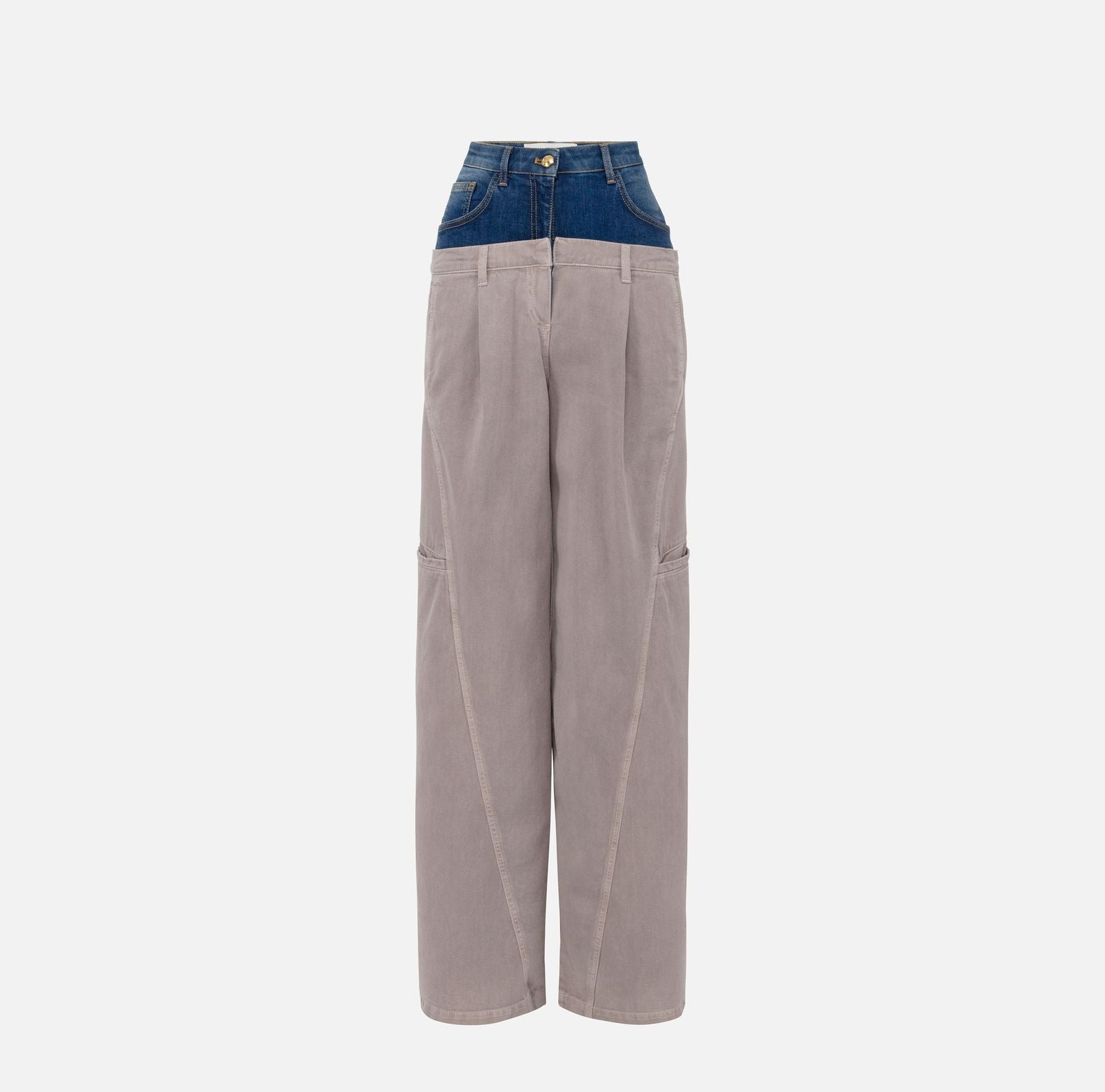Pantalone cargo in cotone con baschina - Elisabetta Franchi PJ92D51E2 DL8 ELISABETTA FRANCHI 