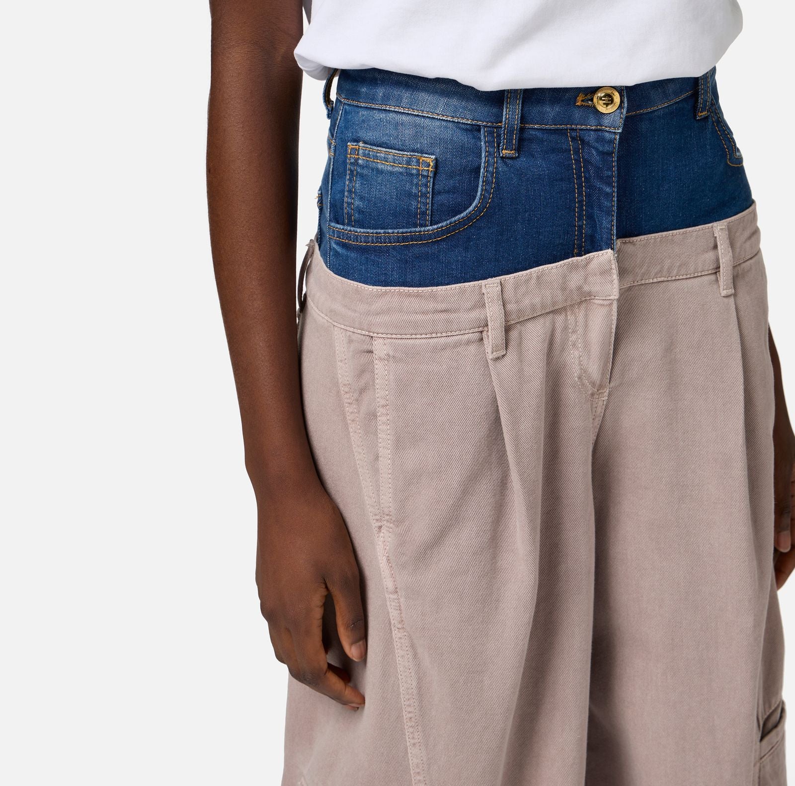Pantalone cargo in cotone con baschina - Elisabetta Franchi PJ92D51E2 DL8 ELISABETTA FRANCHI 