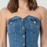 Bustier slim fit in denim - Fracomina FP25SJ5020D46002 258 FRACOMINA 