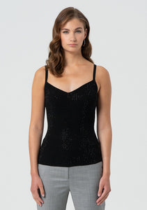 Top a canotta con strass