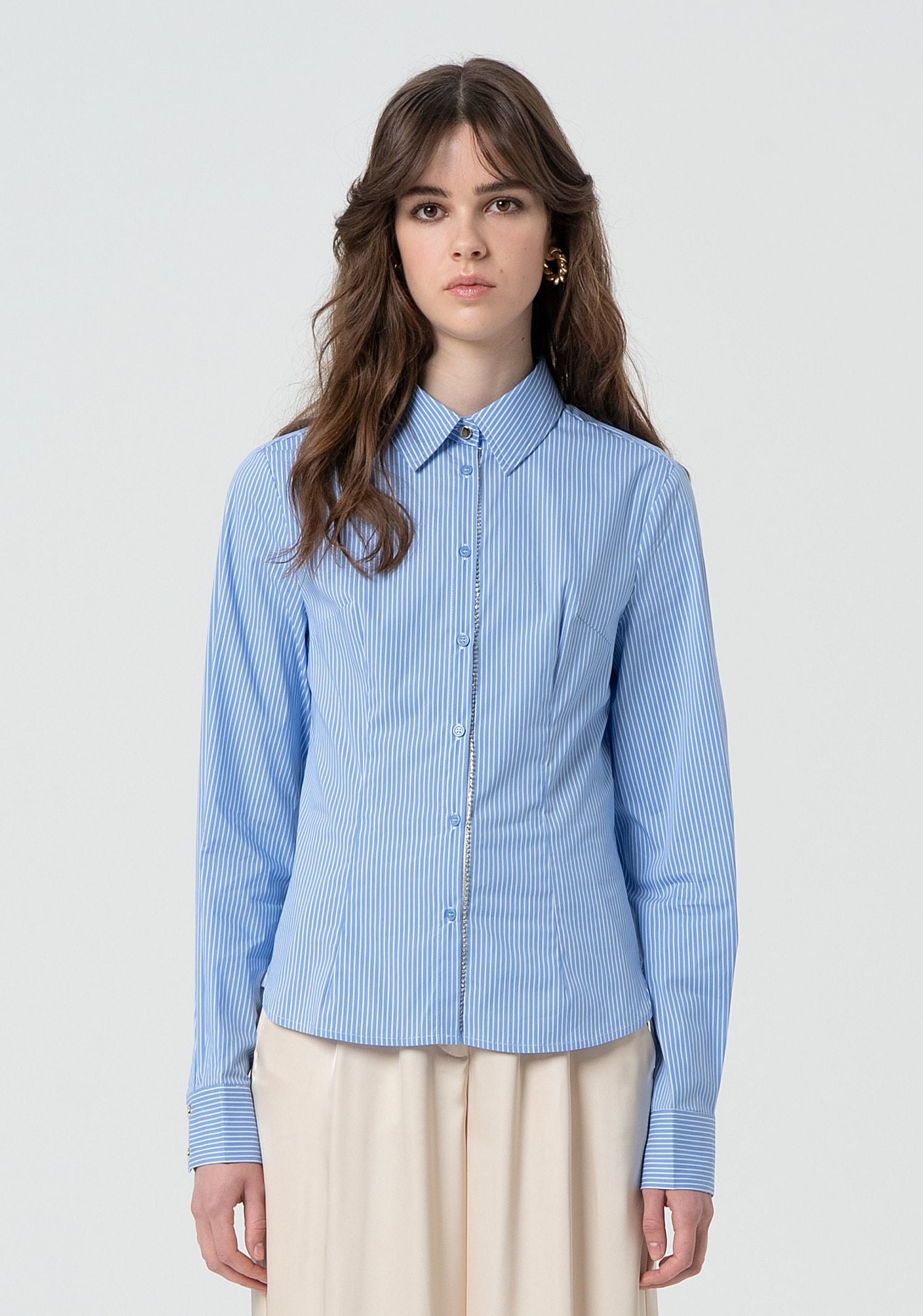 Camicia in popeline a righe FR25ST6001W520N8 M02 FRACOMINA 