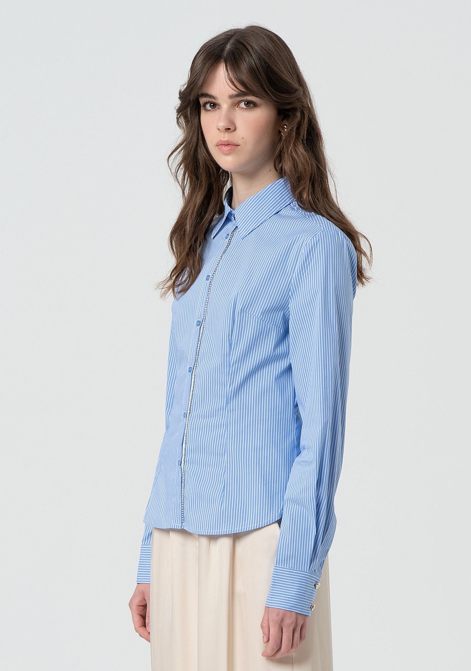 Camicia in popeline a righe FR25ST6001W520N8 M02 FRACOMINA 