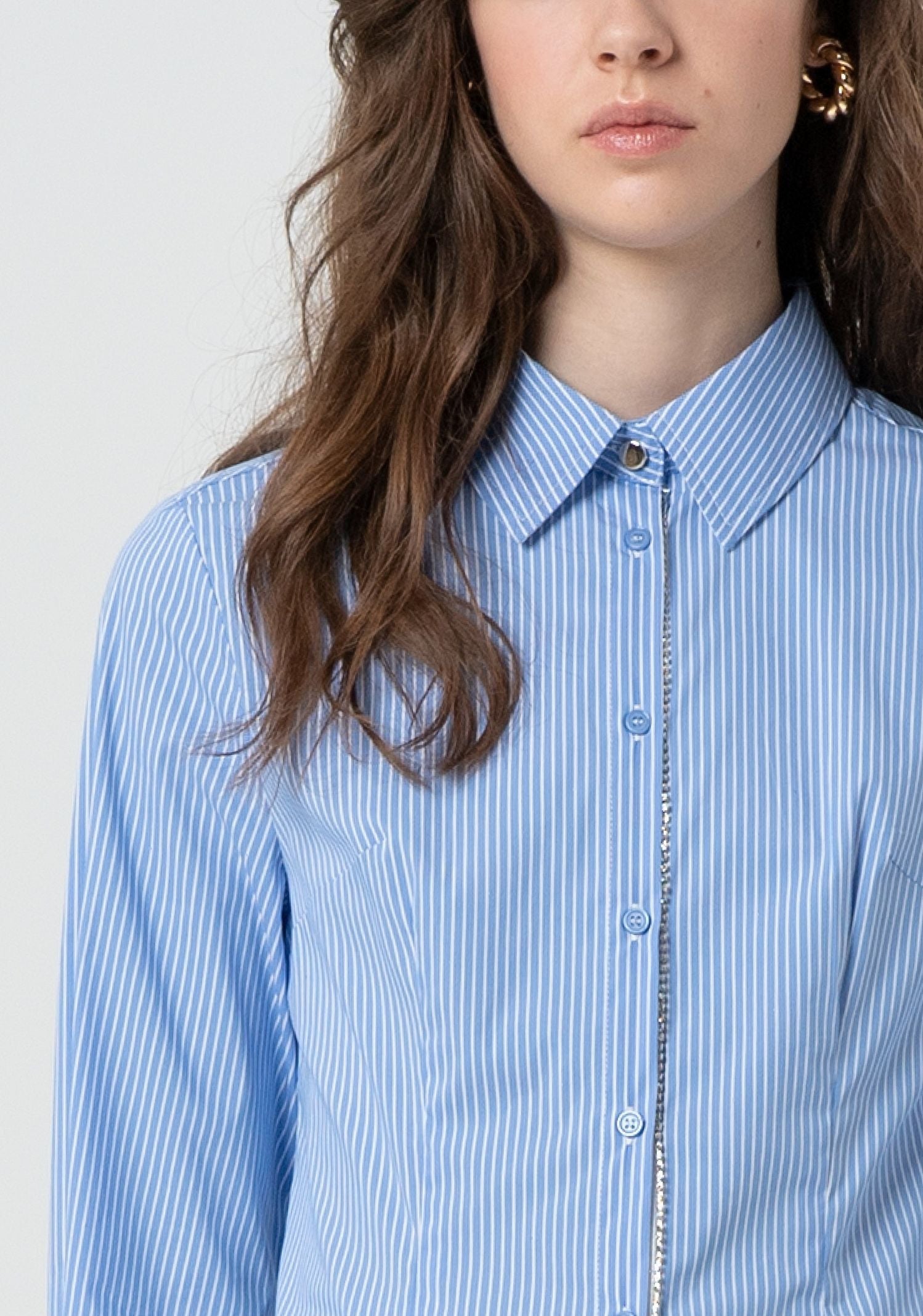 Camicia in popeline a righe FR25ST6001W520N8 M02 FRACOMINA 