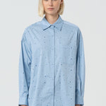 Camicia over in popeline con strass FR25ST6002W52001 252 FRACOMINA 