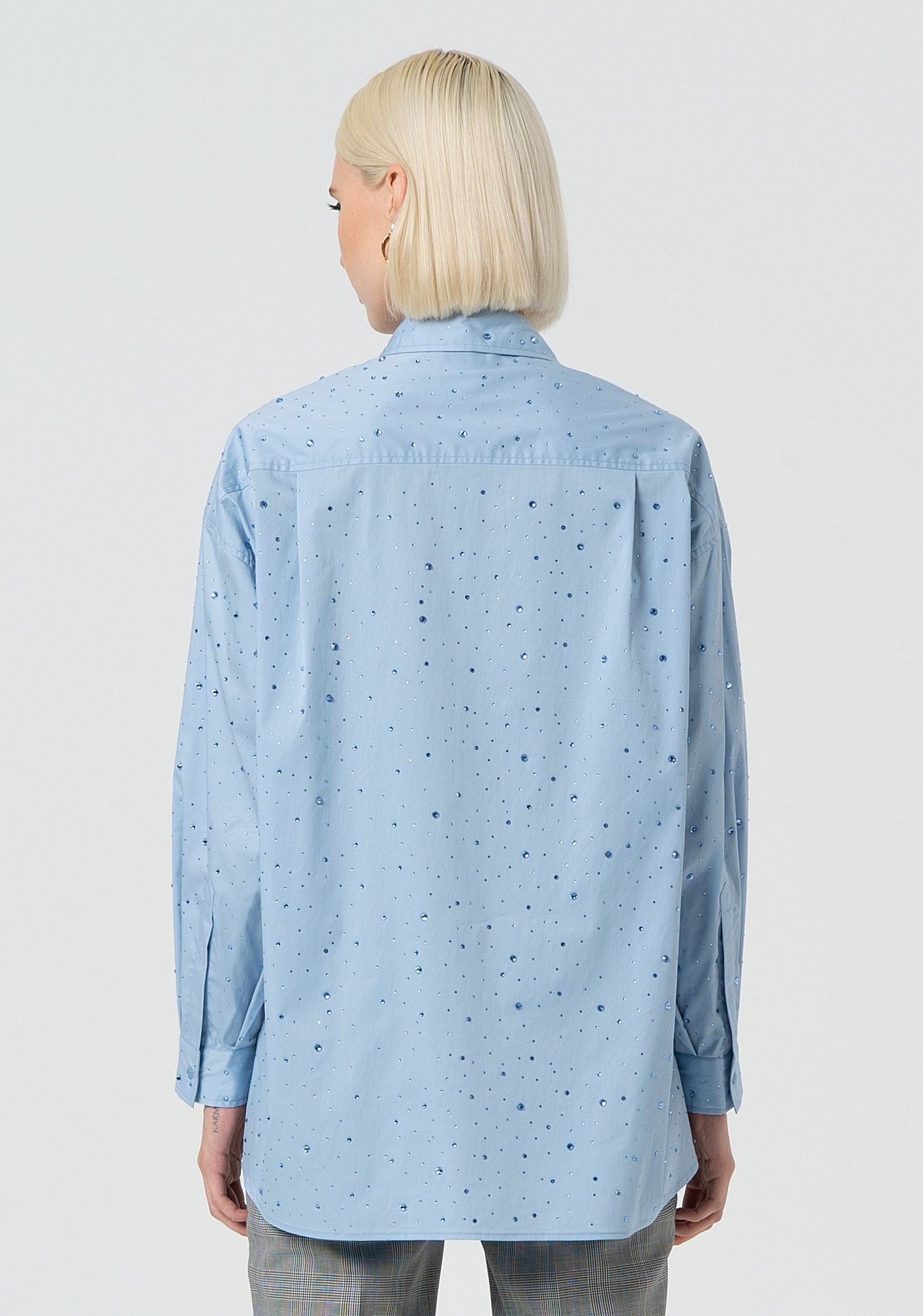 Camicia over in popeline con strass FR25ST6002W52001 252 FRACOMINA 