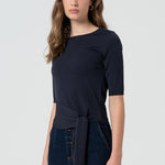 Maglia regular con fiocco laterale FR25ST7002K41601 117 FRACOMINA 