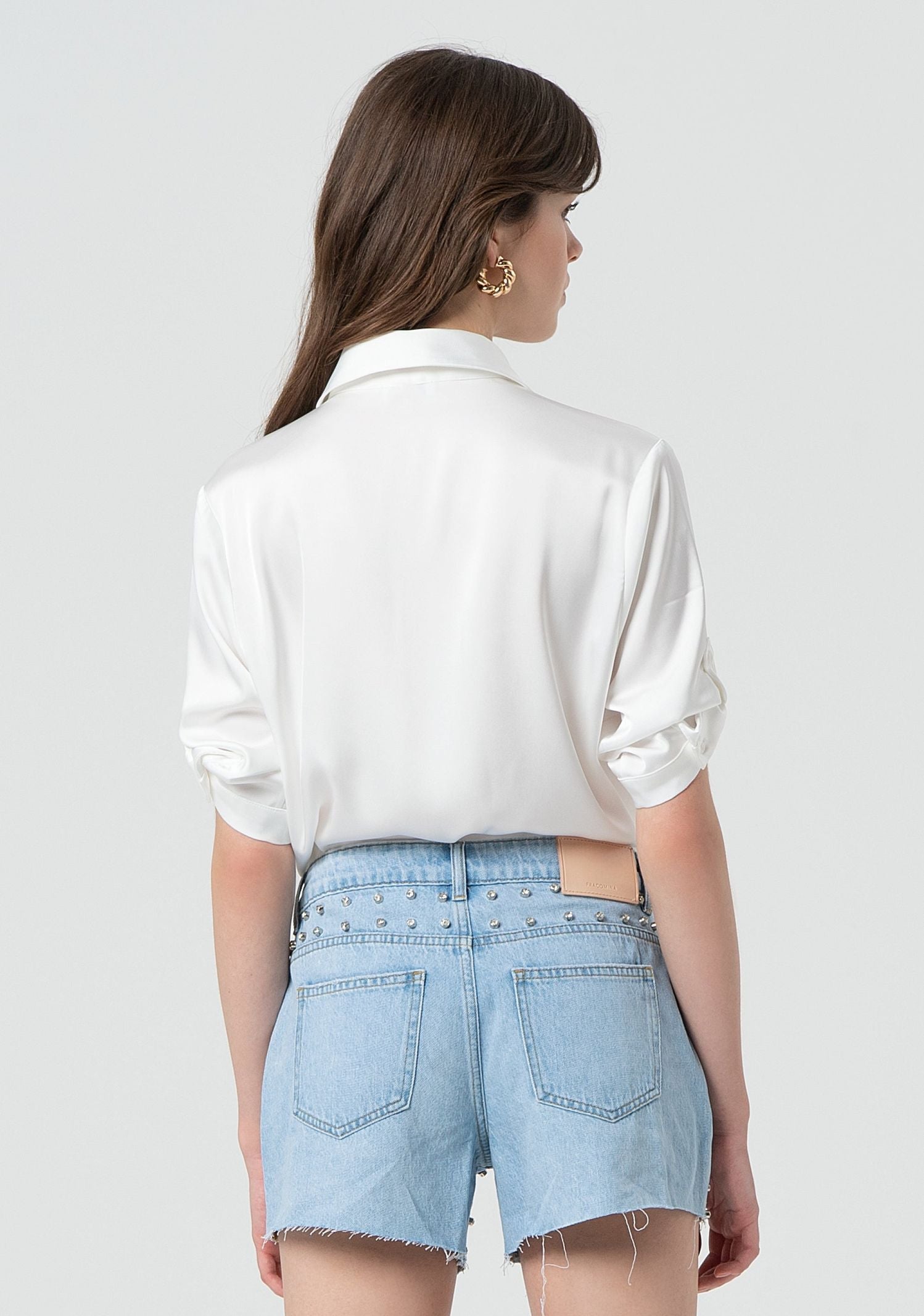 Shorts in denim con pietre FR25SV6013D419R9 428 FRACOMINA 
