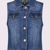 Gilet in denim con strass 511BD36004 00 GAUDI' 