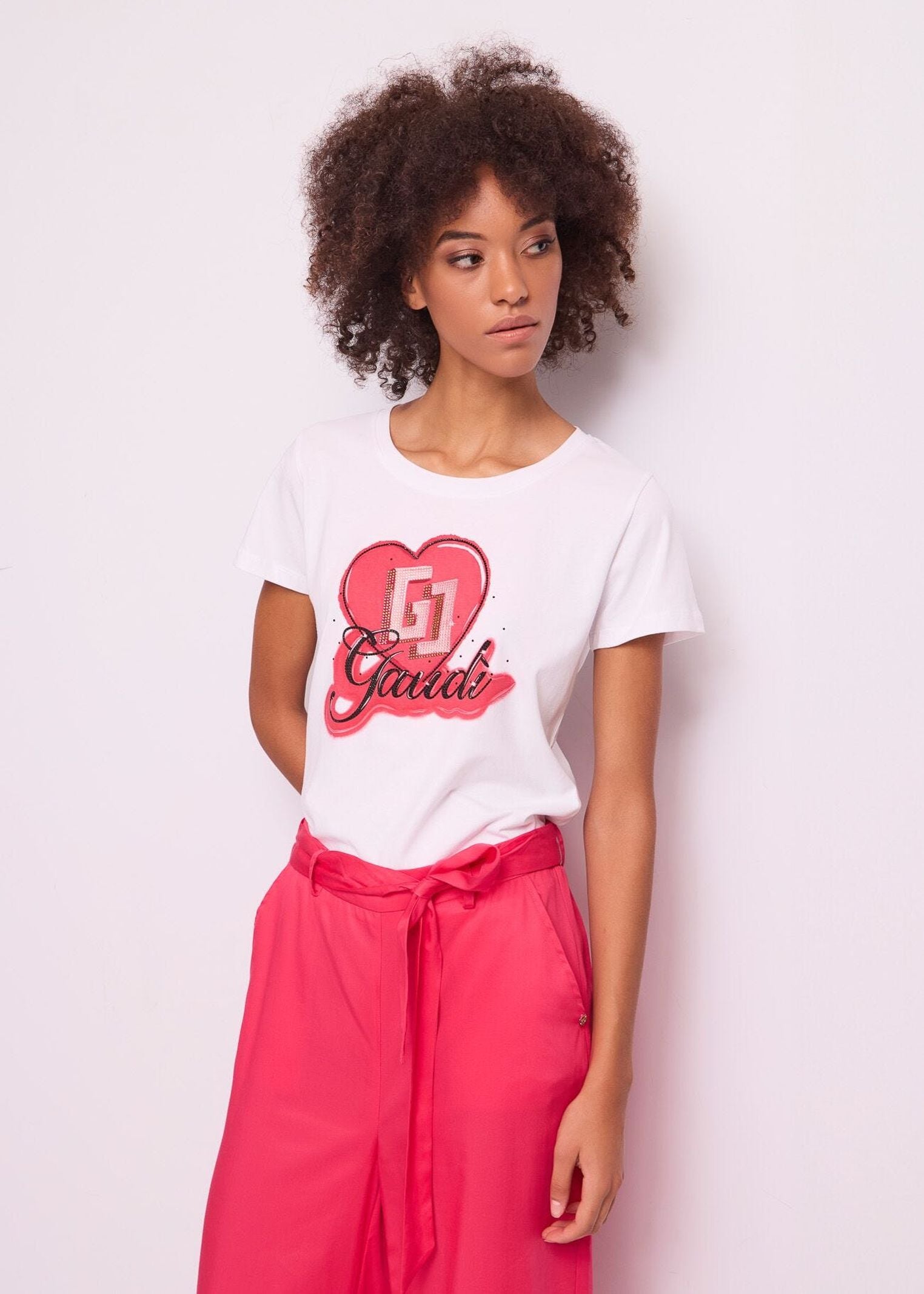 T-shirt con stampa cuore 511BD64037 2100 GAUDI' 