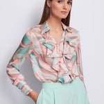 Camicia rouches satinata - Gaudi 511FD45004 51103801 GAUDI' 