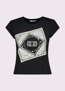 T-shirt con stampa e strass - Gaudi