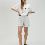 Shorts con banda a righe in vita LS2508001 00B LOLA 