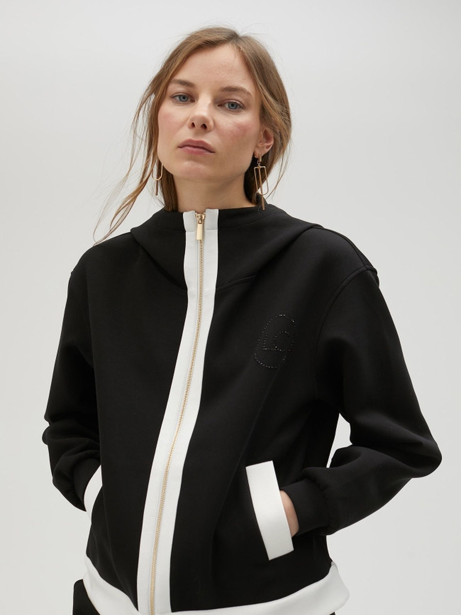 Felpa bicolore con cappuccio LS2511018 00N LOLA 