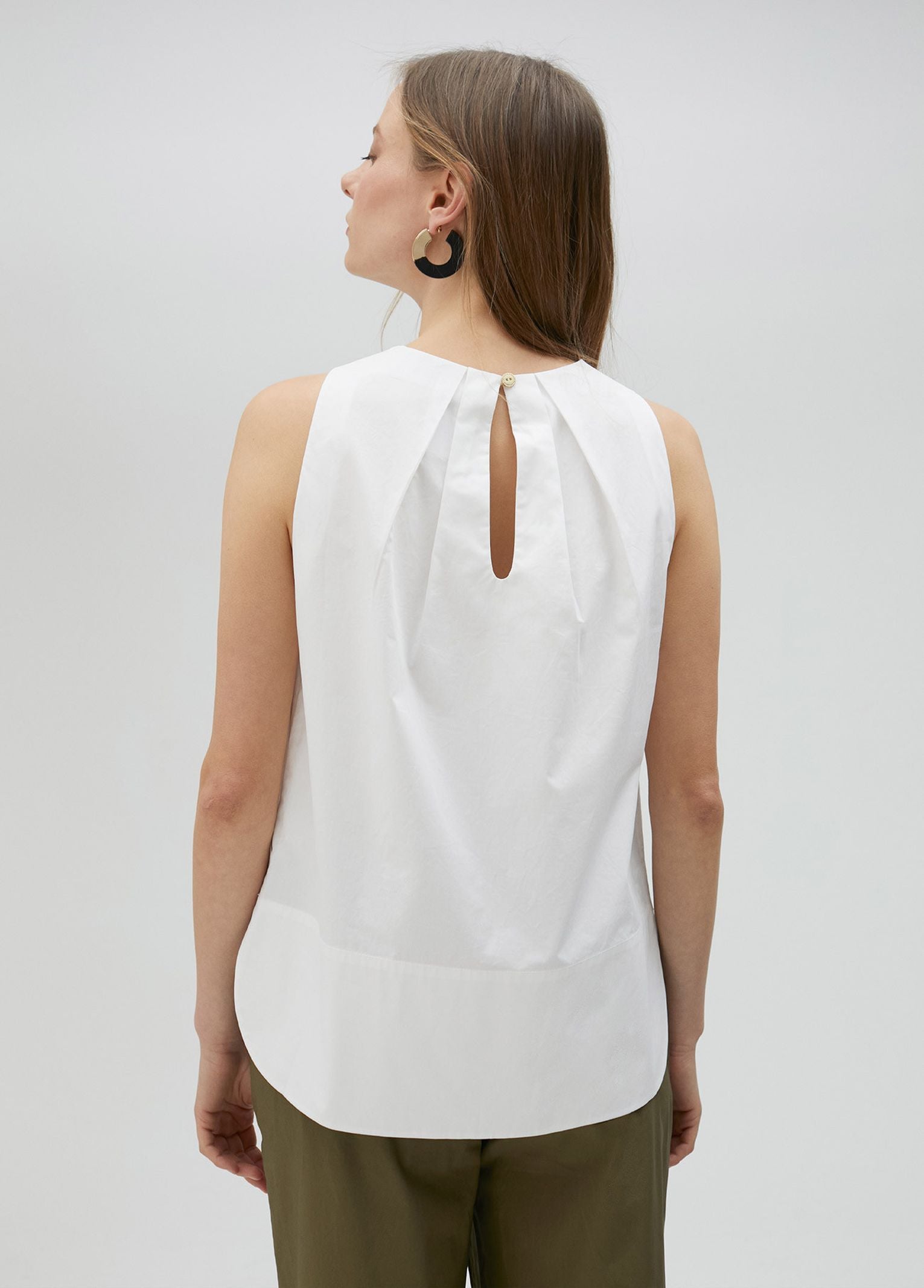 Top in popeline con spalline LS2515007 00B LOLA 